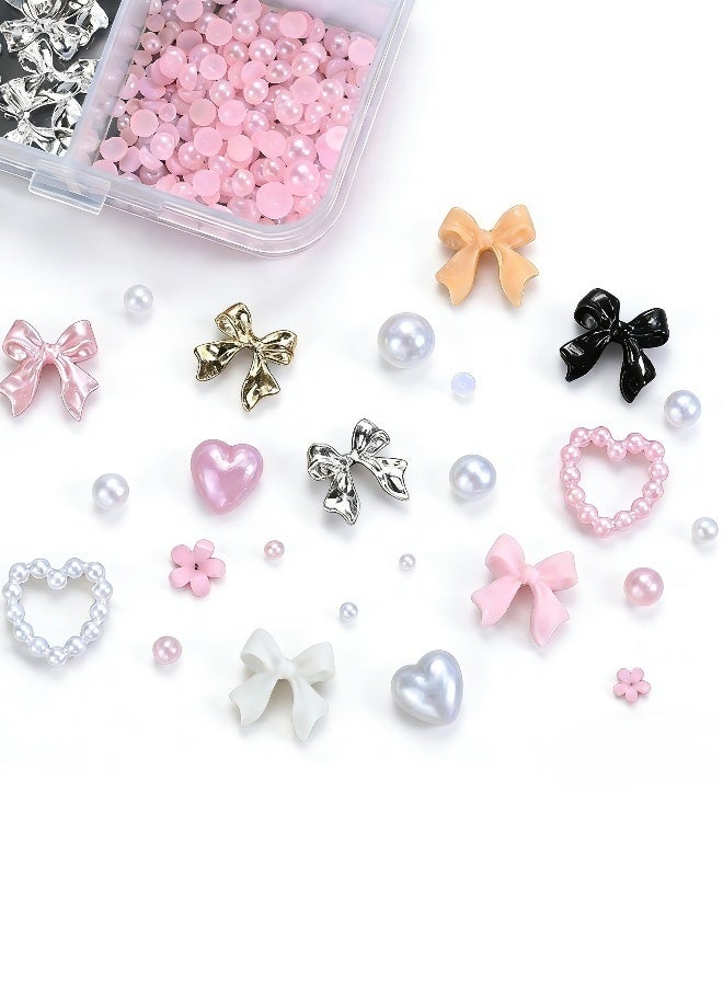 مجموعة حجارة الراين لتزيين الأظافر مع 12 شبكة وعقدة ثلاثية الأبعاد وأزرار لؤلؤية للأظافر بأشكال القمر والنجمة والقلب لتزيين الأظافر بنفسك مع ملاقط وقلم شمع للأظافر ومستحضرات التجميل للوجه بألوان متنوعة - Image 3